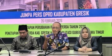 Gelar Jumpa Pers, DPRD Gresik Tetapkan 3 Ranperda Hasil Fasilitasi Gubernur Jawa Timur