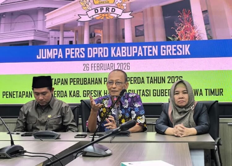 Gelar Jumpa Pers, DPRD Gresik Tetapkan 3 Ranperda Hasil Fasilitasi Gubernur Jawa Timur