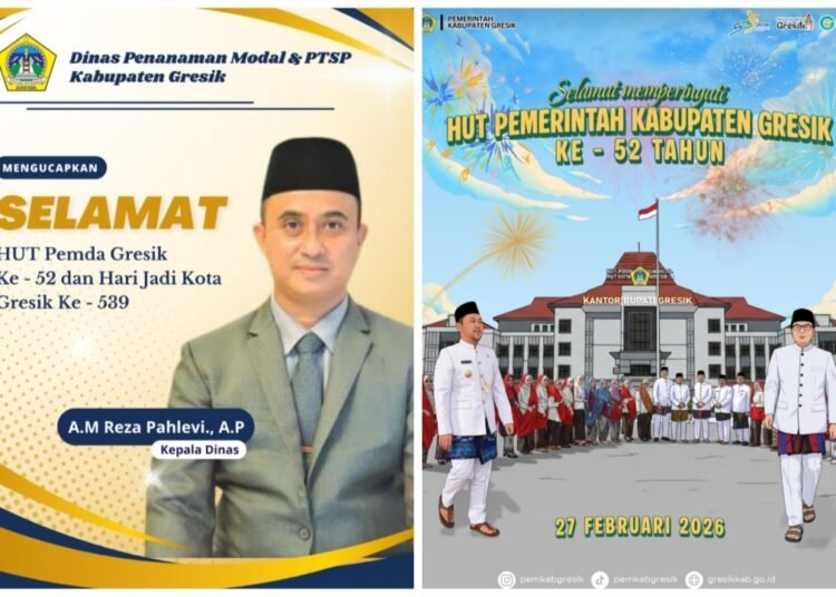 Kepala DPM-PTSP Ucapkan Selamat HUT ke-52 Pemkab Gresik dan Hari Jadi ke-539 Kota Gresik