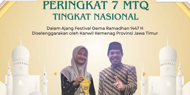 Zahra Aulia Putri, Siswi MAN 1 Gresik Raih Peringkat 7 MTQ Tingkat Nasional Tahun 2026
