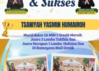 Tsaniyah Yasmin Humairoh, Sang Inspirator MIN 2 Gresik Juara Lomba Tahfidz dan Hafalan Doa