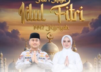 Kapolres Gresik Beserta Staf dan Bhayangkari Ucapkan Selamat Hari Raya Idulfitri 1447 H