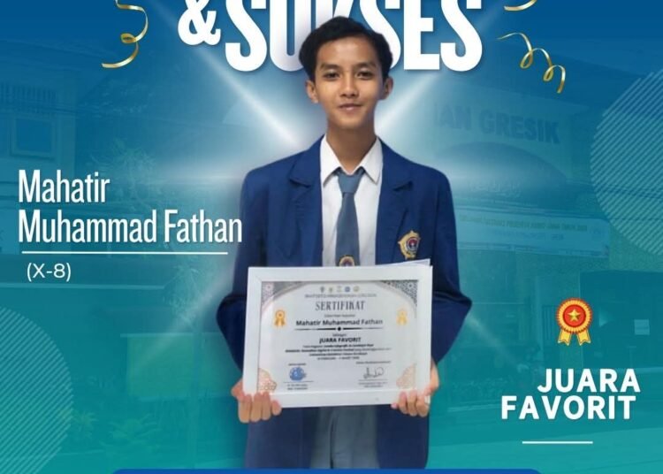 Curi Perhatian Juri, Karya Kreatif Nadya Mahatir Muhammad Siswa MAN 1 Gresik Raih Juara Favorit Lomba Desain Infografis Tingkat Nasional
