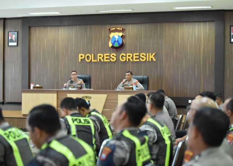 Pengamanan Mudik Lebaran Dimatangkan, Polres Gresik Gelar Latpraops Ketupat Semeru 2026