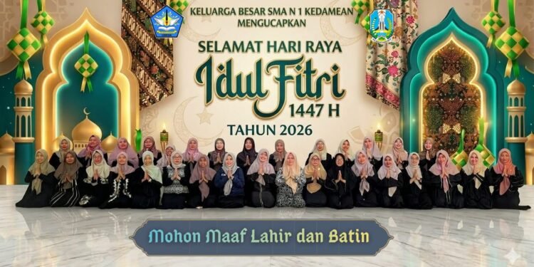 Keluarga Besar SMA Negeri 1 Kedamean Kabupaten Gresik Ucapkan Selamat Hari Raya Idul Fitri 1447 H