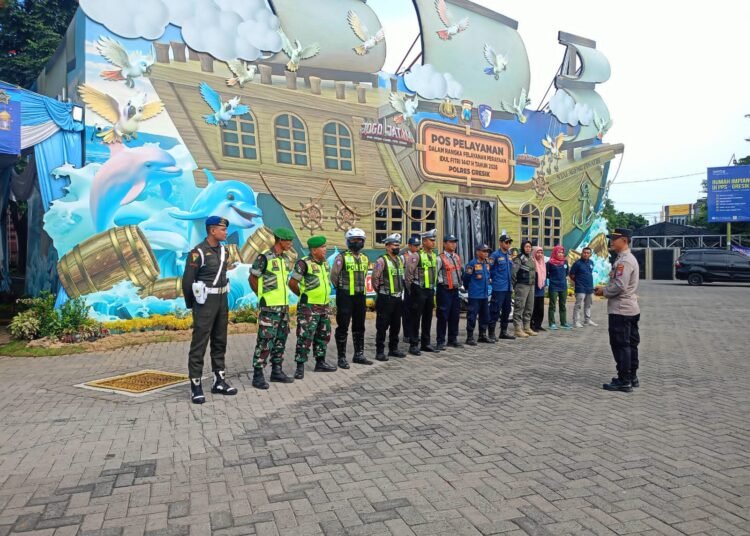 Sinergitas Pengamanan Pos Pam Lebaran di Masjid Ahmad Dahlan Kebomas Berjalan Lancar