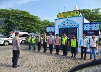 TNI-POLRI dan Lintas Sektor Tetap Semangat Gelar Pengamanan Pos Pam Rest Area 726 Wringinanom