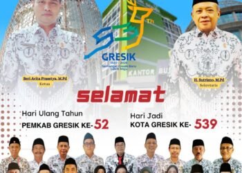 Keluarga Besar PGRI Gresik Ucapkan Selamat HUT ke-52 Pemkab Gresik dan Hari Jadi ke-539 Kota Gresik