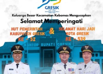 Camat Kebomas Ucapkan Selamat HUT ke-52 Pemkab Gresik dan Hari Jadi ke-539 Kota Gresik