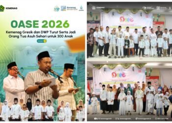 Kemenag Sinergi Bareng Baznas Gresik Hadirkan Program Orang Tua Asuh Sehari untuk 300 Anak Yatim