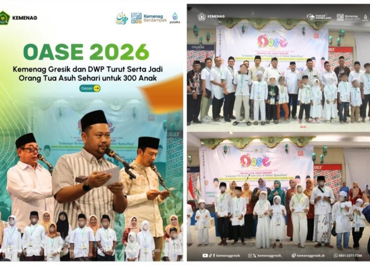 Kemenag Sinergi Bareng Baznas Gresik Hadirkan Program Orang Tua Asuh Sehari untuk 300 Anak Yatim
