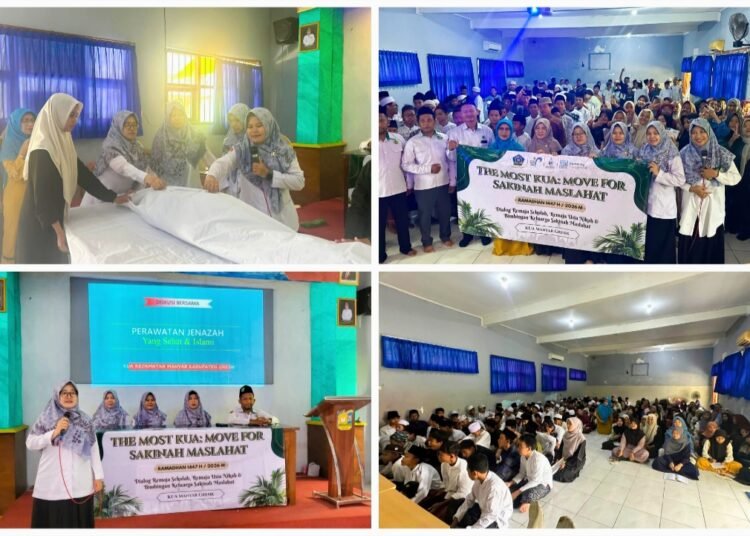 KUA Manyar Kemenag Gresik Hadir di SMPN 25 Sembayat Gelar Praktik Perawatan Jenazah