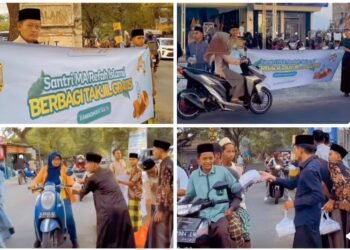 Kyai Farid Turun Langsung Dampingi Santri Refah Islami Bagikan Ratusan Takjil untuk Masyarakat