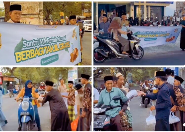 Kyai Farid Turun Langsung Dampingi Santri Refah Islami Bagikan Ratusan Takjil untuk Masyarakat