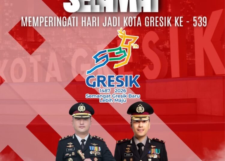 Kapolres Gresik Beserta Staf dan Jajaran Ucapkan Selamat Hari Jadi Kabupaten Gresik ke-539