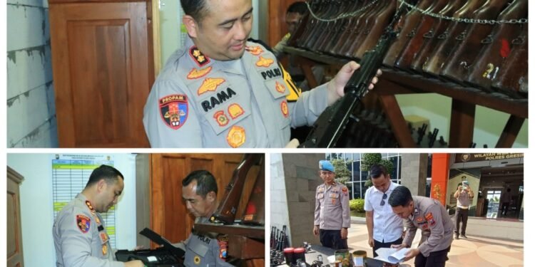 Kapolres Gresik Sidak Senjata Api Personel Pastikan Kesiapan Pengamanan Mudik Jelang Lebaran 2026
