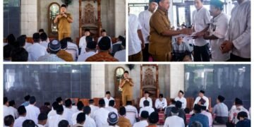 Bupati Gresik Bersama MKKS dan Baznas Salurkan Bingkisan Lebaran kepada Penjaga Keamanan dan Petugas Kebersihan Seluruh UPT SMP Negeri