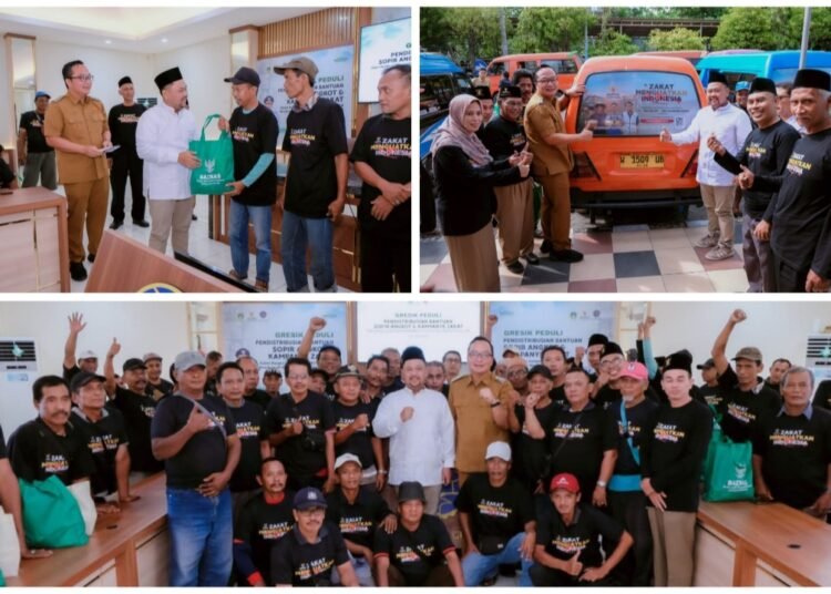 Bupati dan Wabup Gresik Kompak Lepas Kampanye Zakat Lewat Angkot: 50 Sopir Sumringah Terima Bantuan
