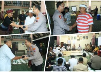 Kapolres Gresik Silaturahmi ke Pura Kerta Bumi, Perkuat Kerukunan Antarumat Beragama Jelang Nyepi dan Takbiran