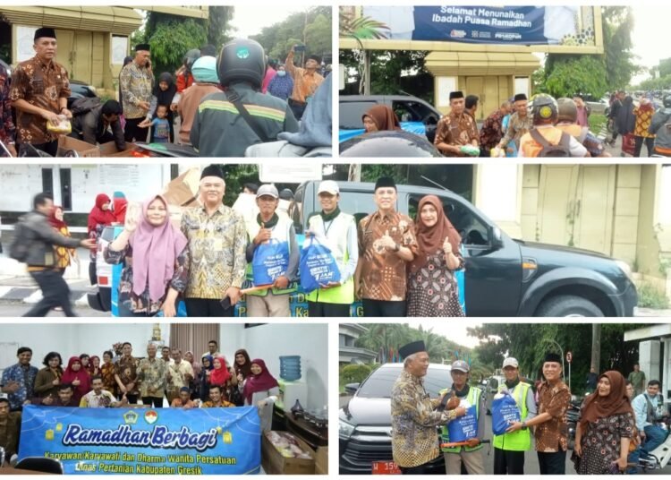 Ramadan, Karyawan dan Dharma Wanita Dinas Pertanian Gresik Berbagi Takjil Penuh Cinta