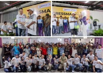 Ramadan Berkah, 75 Penarik Becak di Gresik Sumringah Dapat Sembako Gratis dari Gressmall