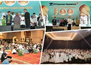 Penuh Kebersamaan !! Karyawan Freeport Indonesia Gelar Buka Puasa Bersama dan Santuni 700 Anak Yatim Dhuafa