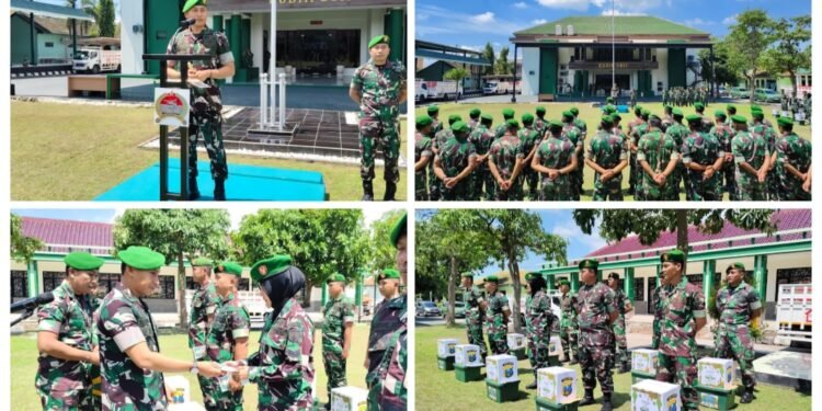 Dandim 0817/Gresik Berangkatkan Cuti Lebaran dan Bagikan Bingkisan kepada Prajurit