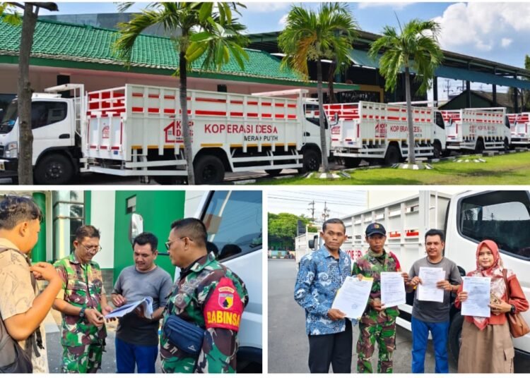 Perkuat Ekonomi Desa, Kodim 0817/Gresik Distribusikan 36 Truk Koperasi Merah Putih