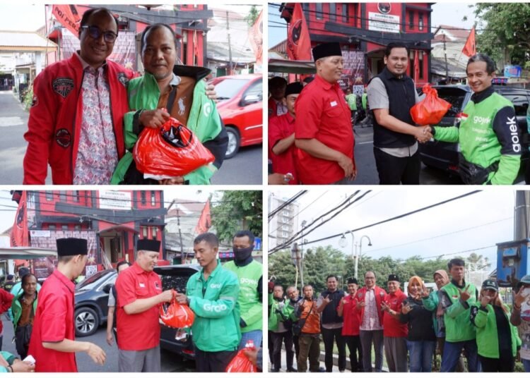 Di Akhir Ramadan Penuh Berkah, DPC PDI-P Gresik Bikin Ratusan Ojol Sumringah Dapat Paket Sembako untuk Rayakan Lebaran