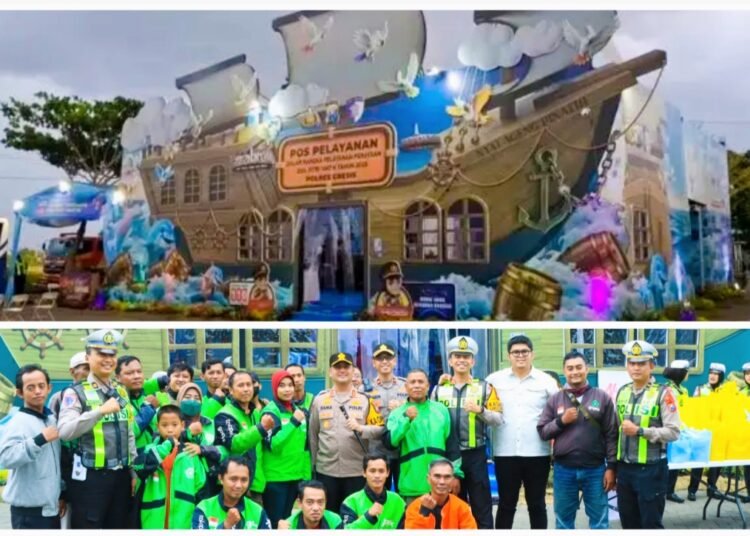 Unik !! Pos Pelayanan Idulfitri 2026 Polres Gresik Usung Tema Kapal Nyai Ageng Pinatih