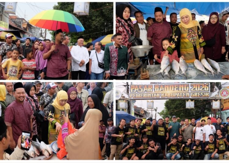 Bupati Gus Yani Dampingi Gubernur Khofifah Kunjungi Pasar Bandeng Gresik: Disambut Antusias Warga