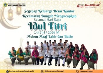 Keluarga Besar Kecamatan Bungah Kabupaten Gresik Ucapkan Selamat Hari Raya Idulfitri 1447 H