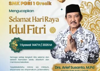 Keluarga Besar SMK PGRI 1 Gresik Ucapkan Selamat Hari Raya Idulfitri 1447 H