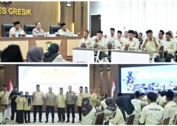 Halalbihalal Idulfitri, Kapolres Gresik Ajak Ratusan Kades Bergandengan Tangan Jaga Kamtibmas 