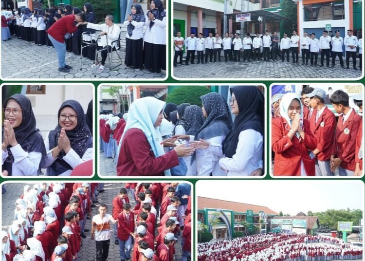 Momen Hangat Halalbihalal Awali Hari Pertama Masuk Sekolah di MAN 2 Gresik
