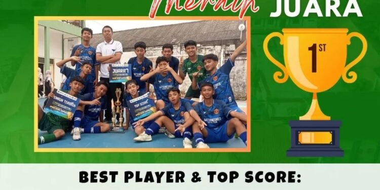 Jooss !! Tim Futsal MTsN Gresik Juara 1, Rafa Aldiansyah Sabet Best Player dan Top Score
