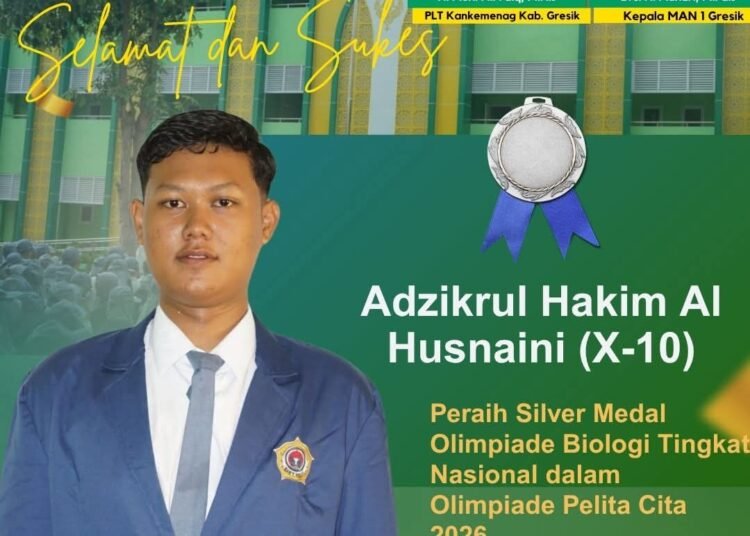 Peraih Silver Medali Olimpiade Biologi Tingkat Nasional itu Adzikrul Hakim Al Husnaini Siswa MAN 1 Gresik
