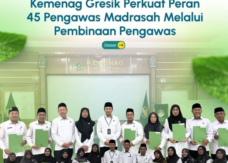 Kemenag Gresik Gelar Pembinaan dan Penyerahan Surat Tugas Pengawas Madrasah Se-Kabupaten