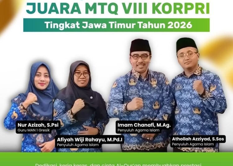 Kontingen Kabupaten Gresik Raih Juara 1 MTQ ke-VIII KORPRI Tingkat Jawa Timur