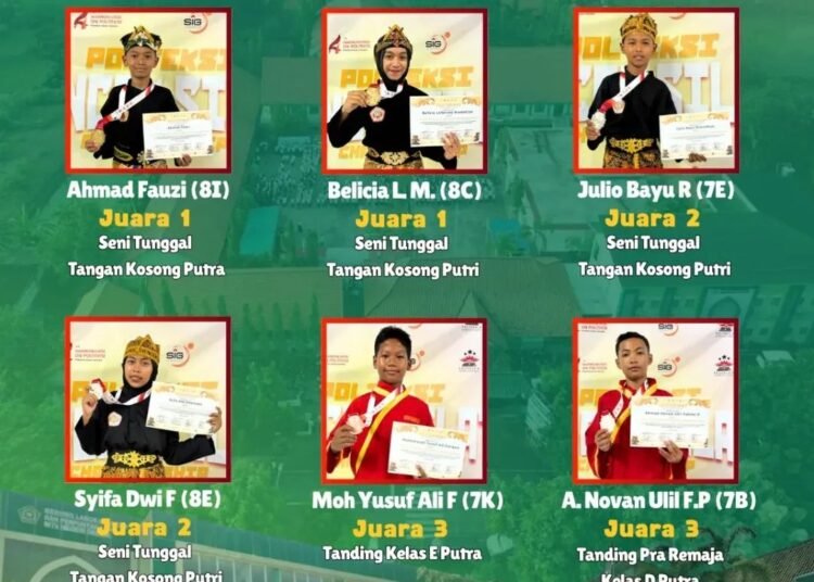 Bravo! Regu Pencak Silat MTsN Gresik Borong Prestasi di Ajang Polteksi Pencak Silat Championship 2026