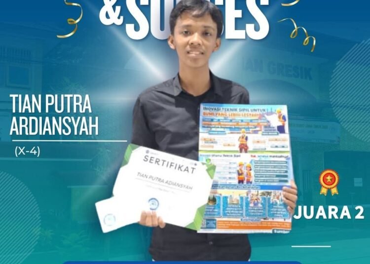 Karya Kreatif Tian Putra Ardiansyah MAN 1 Gresik Sabet Juara 2 Lomba Poster Tingkat Nasional