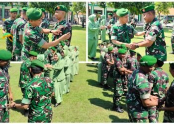 Bravo !! 27 Prajurit Kodim 0817/Gresik Naik Pangkat:  Momentum Tingkatkan Profesionalisme