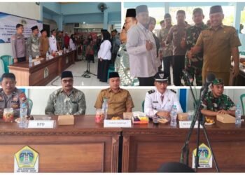 Semangat Idulfitri, Forkopimcam Manyar Hadiri Pelantikan Perangkat Desa Morobakung