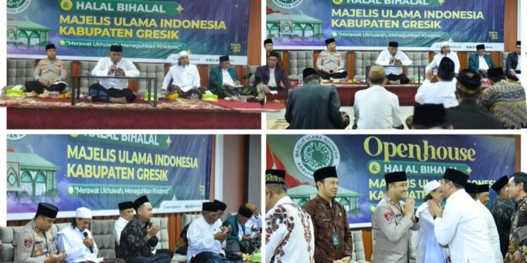 Ketum Kiai Rofiq Berterima Kasih Kapolres AKBP Ramadhan Hadiri Halalbihalal MUI Gresik