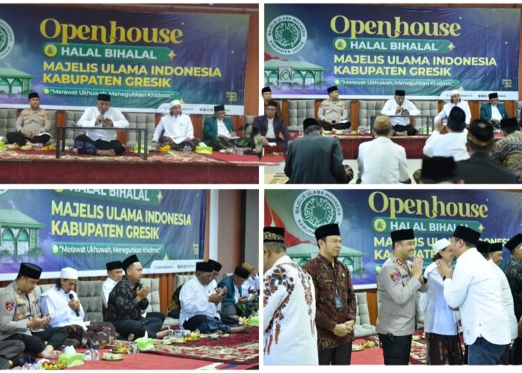 Ketum Kiai Rofiq Berterima Kasih Kapolres AKBP Ramadhan Hadiri Halalbihalal MUI Gresik