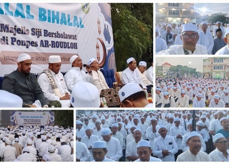 Lautan Manusia Khidmat Ikuti Halalbihalal Majelis SIJI BERSHOLAWAT di Pondok Pesantren Ar-Roudloh Gresik