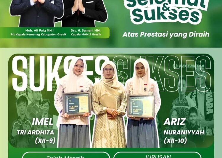 Dua Siswi MAN 2 Gresik Berhasil Raih Golden Ticket SNBP 2026 di Unesa