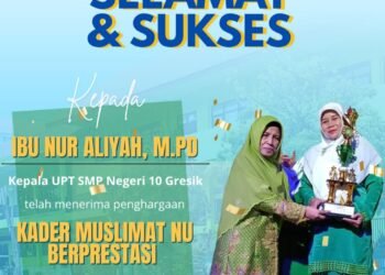 Kepala UPT SMPN 10 Gresik Raih Penghargaan sebagai Kader Muslimat NU Berprestasi di Bidang Pendidikan