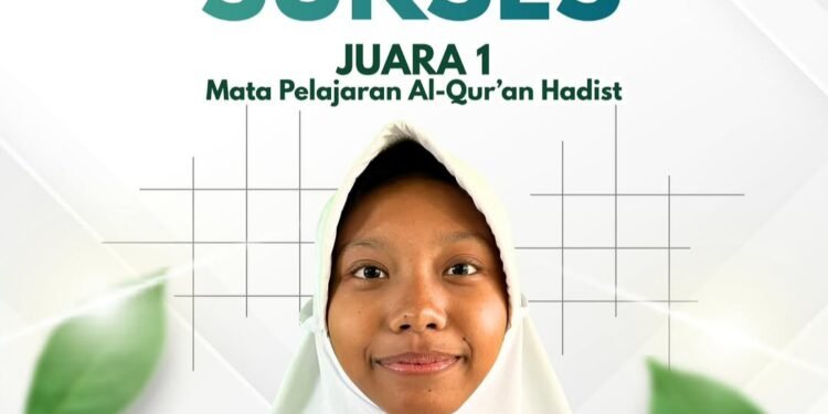 Juara Lagi, Juara Terus! Siswi MIN 1 Gresik Raih Juara 1 Olimpiade Al-Qur’an Hadist Tingkat Kabupaten