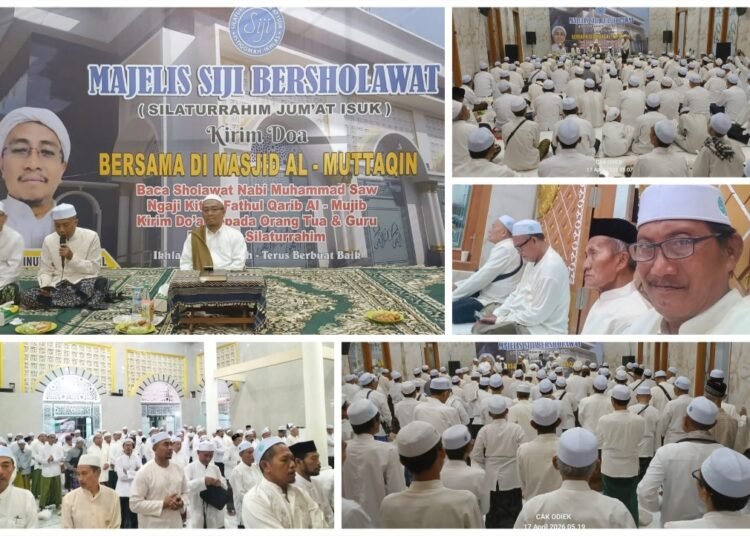 Rutinan Majelis Siji Bersholawat, Kirim Doa dan Ngaji kitab Riyadus Sholihin di Masjid Al-Muttaqin